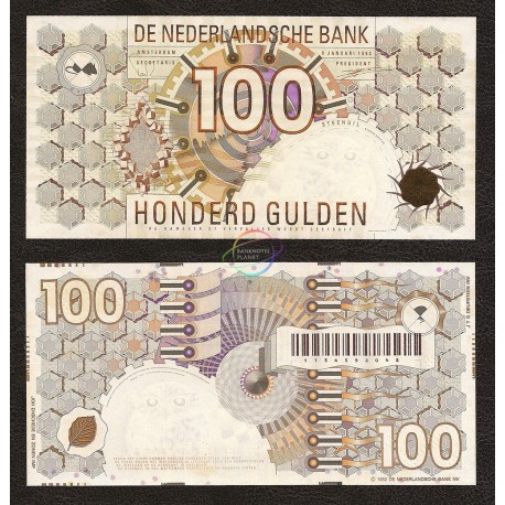 Netherlands 100 Gulden, 1992, P-101, UNC