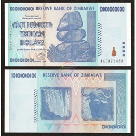 Zimbabwe 100 Trillion Dollars, 2008, P-91, UNC