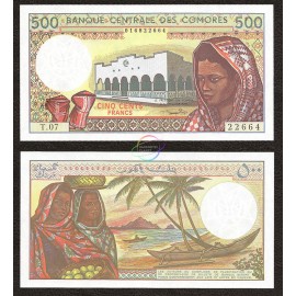 Comoros 500 Francs, 1994, P-10b, UNC