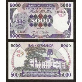 Uganda 5000 Shillings, 1986, P-24b, UNC