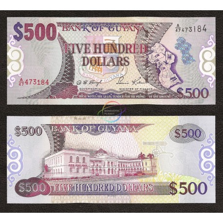 Guyana 500 Dollars, 2002, P-34b, UNC