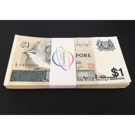 Singapore 1 Dollar, Full Bundle, 1976, P-9, UNC