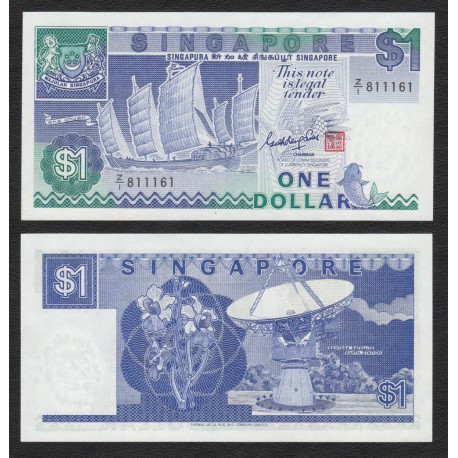 Singapore 1 Dollar, Z/1 Replacement, Sign GKS, 1987, P-18a, UNC