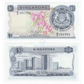 Singapore 1 Dollar, 1972, P-1d, UNC