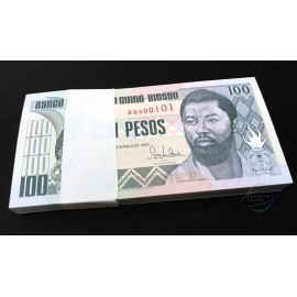 Guinea-Bissau 100 Pesos X 100 PCS, Full Bundle, 1990, P-11, UNC