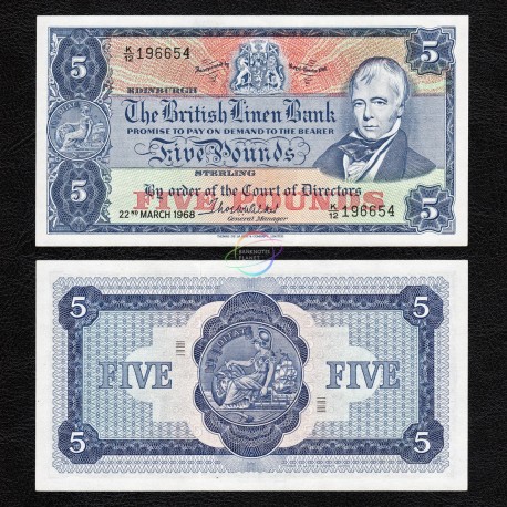 Scotland 5 Pounds, 1968, P-170, UNC