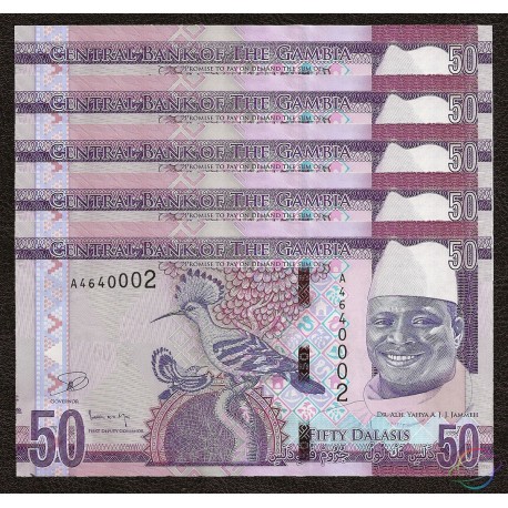 Gambia 50 Dalasis X 5 PCS, 2015, P-34, UNC