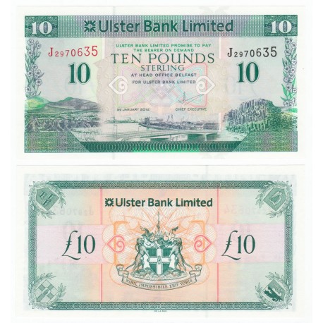 Northern Ireland 10 Pounds, 2012, P-341, UNC