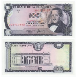 Colombia 100 Pesos Oro, 1973, P-415, UNC