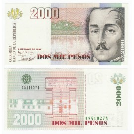 Colombia 2,000 Pesos, 1997, P-445b, UNC