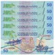 Cook Islands 50 Dollars X 5 PCS, AAA Prefix, 1992, P-10, UNC