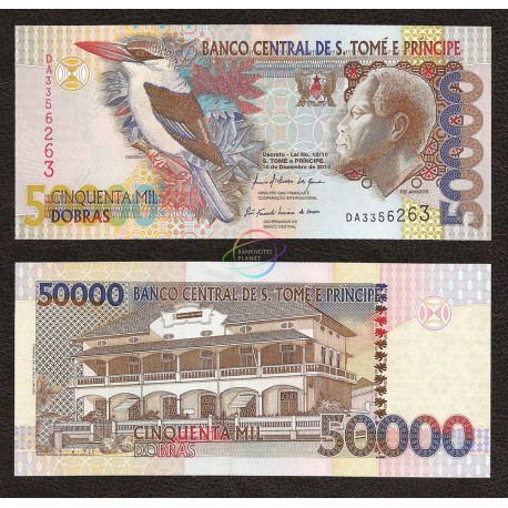 St. Thomas & Prince 50,000 Dobras, 2010, P-68, UNC