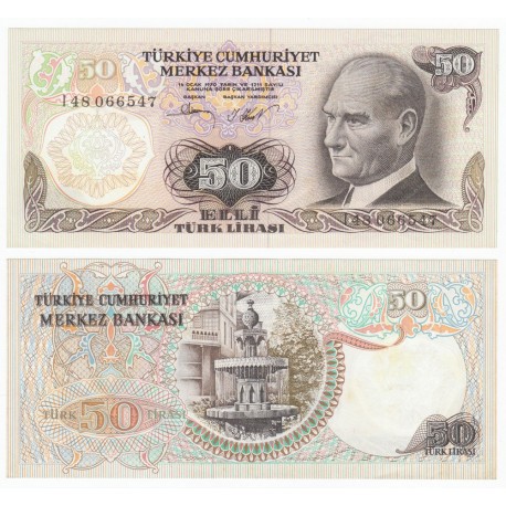 Turkey 50 Lira, 1972, P-188, UNC