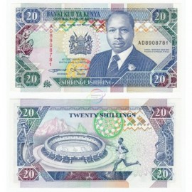 Kenya 20 Shillings, 1993, P-31a, UNC