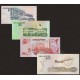 Singapore 1, 5, 10, 20 Dollars Set, 1976-80, P-9, 10, 11b, 12, UNC