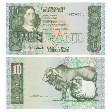 South Africa 10 Rand, 1990-1993, P-120e, UNC