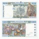 West African States, Ivory Coast 5000 Francs, 1998, P-113Ah, AUNC