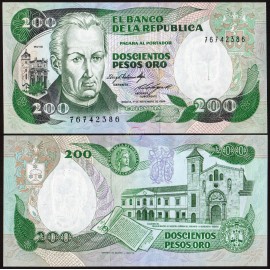 Colombia 200 Pesos, 1984, P-429b, UNC