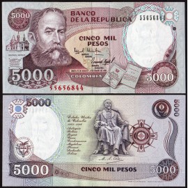 Colombia 5,000 Pesos, 1994, P-440, UNC