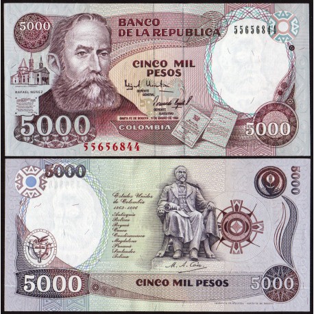 Colombia 5,000 Pesos, 1994, P-440, UNC