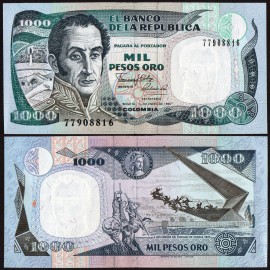 Colombia 1,000 Pesos, 1990, P-438, UNC
