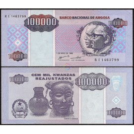 Angola 100,000 Kwanzas, 1995, P-139, UNC