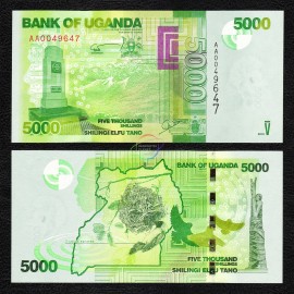 Uganda 5,000 Shillings, 2010, P-51, UNC