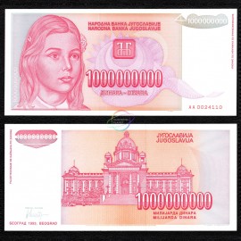 Yugoslavia 1 Billion Dinara, 1993, P-126, UNC