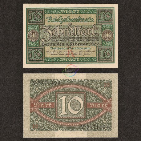 Germany 10 Mark, 1920, P-67, AU