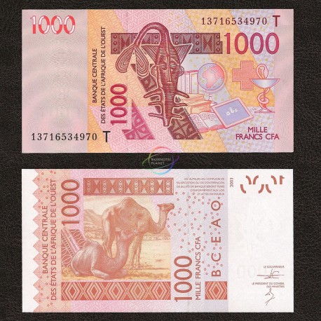 West African States, Togo 1000 Francs, 2003, P-815T, UNC